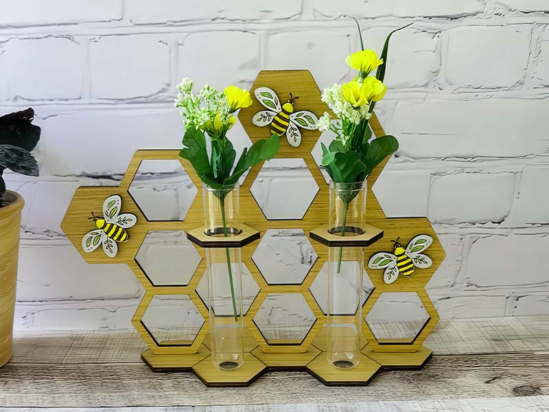 Laser Cut Honeycomb Shaped Plant Propagation Stand