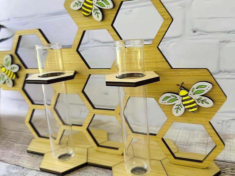 Laser Cut Honeycomb Shaped Plant Propagation Stand