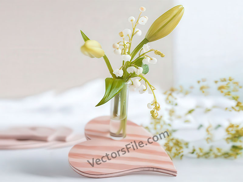 Laser Cut Flask Heart Shape Plant Stand