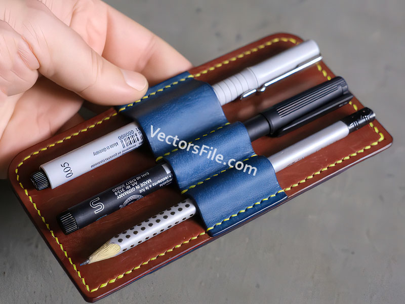 Laser Cut Leather Wallet with Notebook and Passport Pocket Template