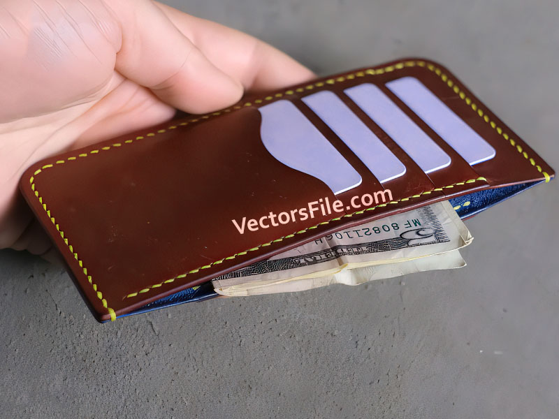 Laser Cut Leather Wallet with Notebook and Passport Pocket Template