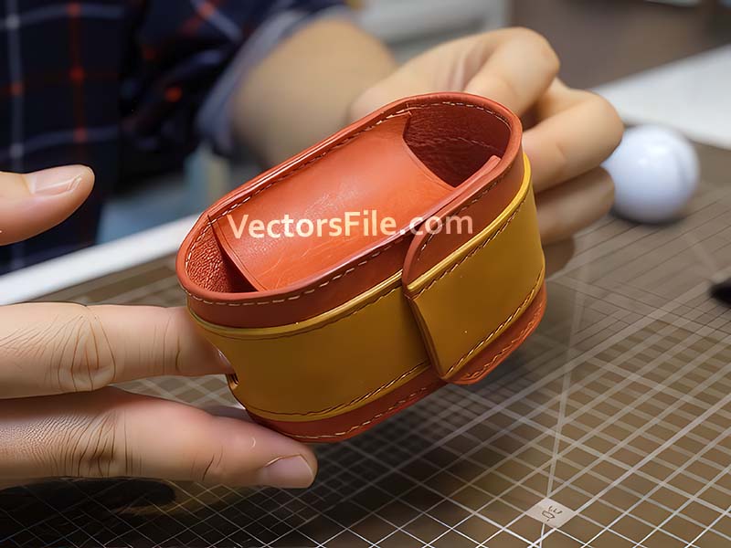 Laser Cut Leather Pouch for Golf Ball with Tee Holder Template