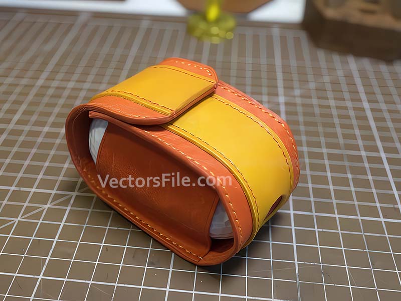 Laser Cut Leather Pouch for Golf Ball with Tee Holder Template