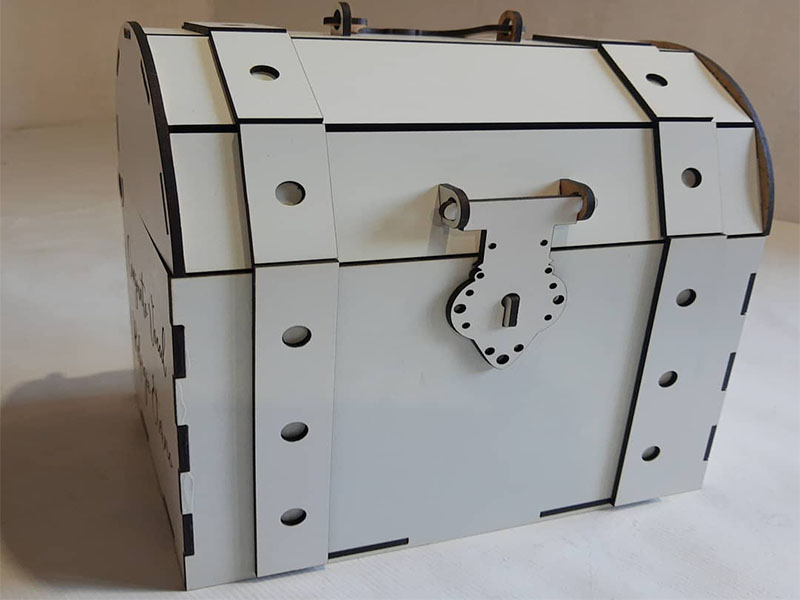 Laser Cut Wooden Treasure Chest Storage Box Jewelry Box Template