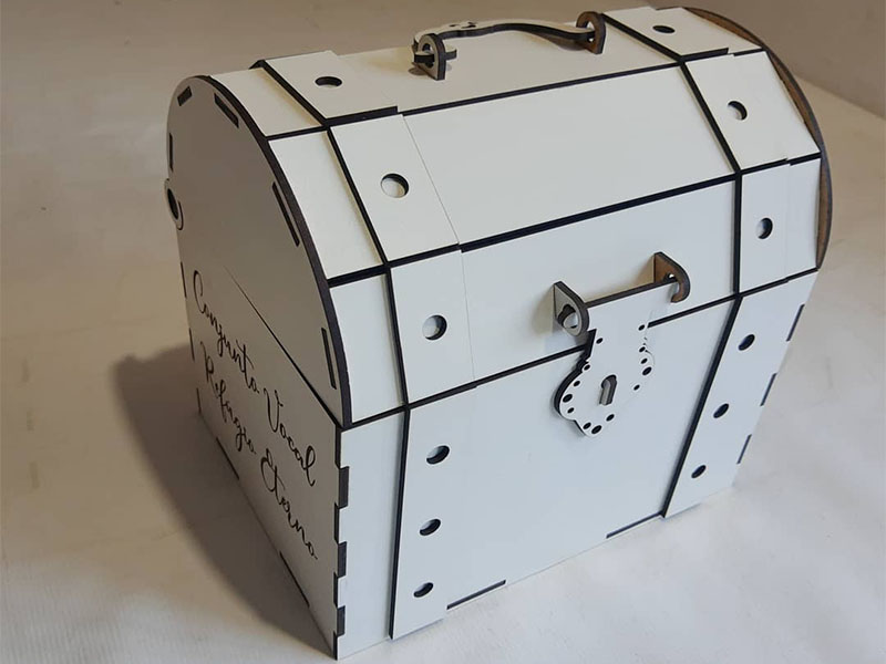 Laser Cut Wooden Treasure Chest Storage Box Jewelry Box Template