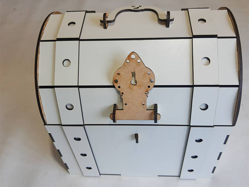 Laser Cut Wooden Treasure Chest Storage Box Jewelry Box Template