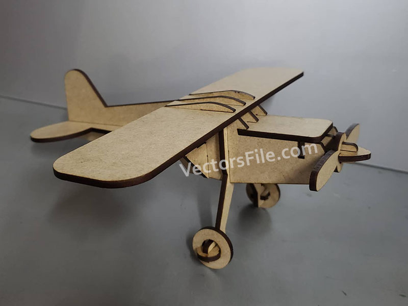 Laser Cut 3D Puzzle Airplane Toy Model Kit Vector File