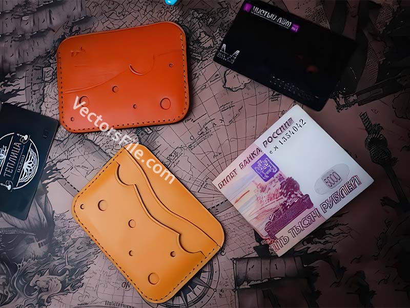 Credit Card Laser Cut Leather Pouch Wallet Template