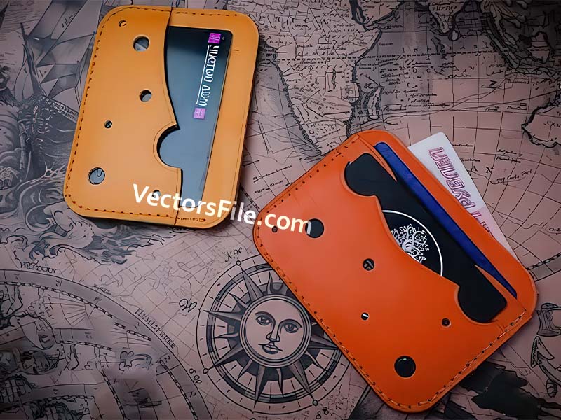 Credit Card Laser Cut Leather Pouch Wallet Template