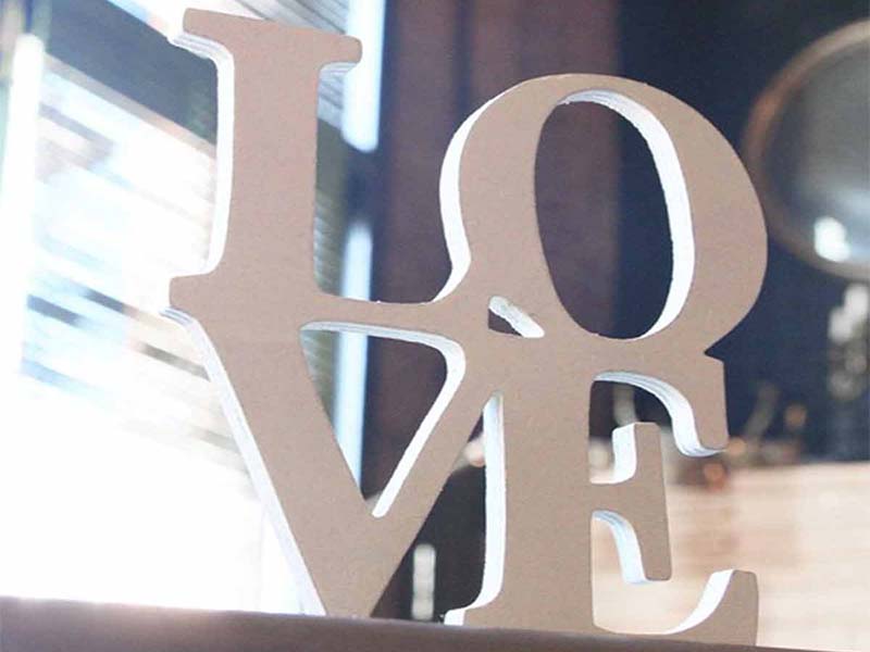 Laser Cut Home Decor Love Sign Vector Template
