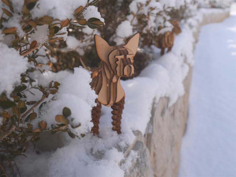 Laser Cut Wooden 3D Dog Puzzle Model Kit