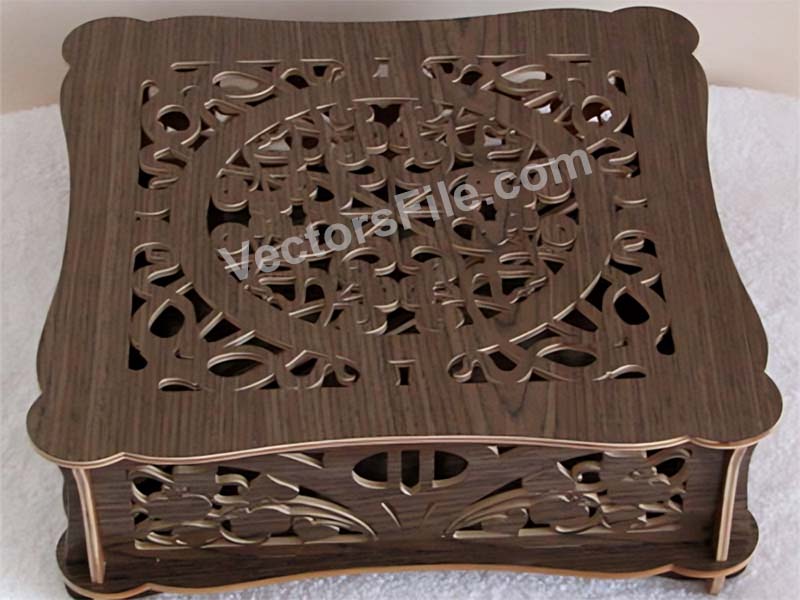 Laser Cut Square Jewelry Box Design Wooden Gift Box Idea