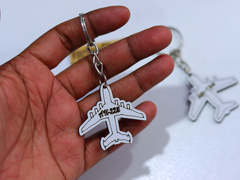 Laser Cut Aeroplane Keychain Design Keyring Template