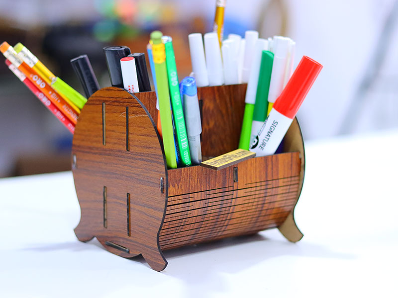 Laser Cut Pen Holder Office Desk Organizer Template