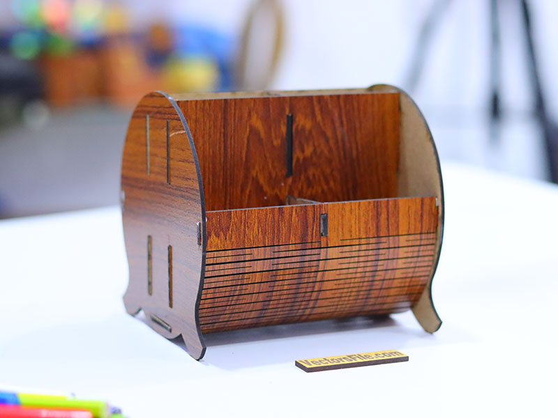 Laser Cut Pen Holder Office Desk Organizer Template