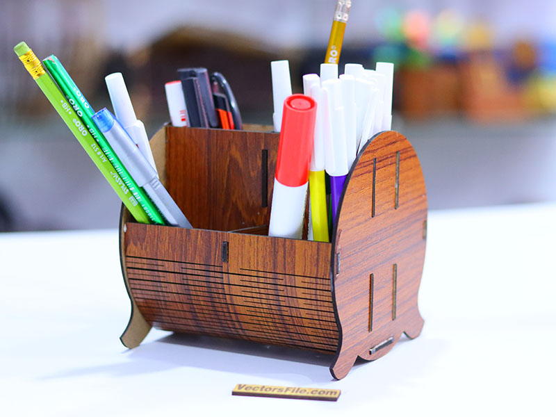 Laser Cut Pen Holder Office Desk Organizer Template