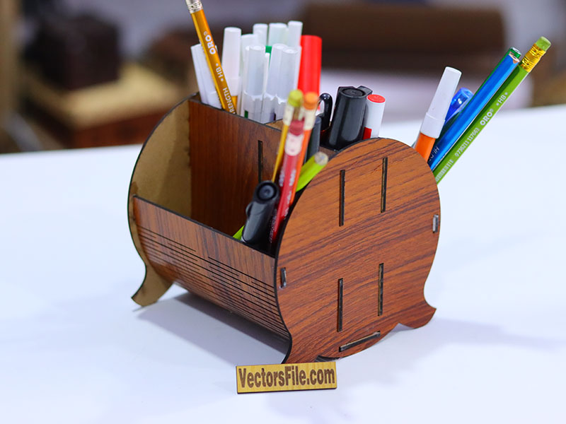 Laser Cut Pen Holder Office Desk Organizer Template
