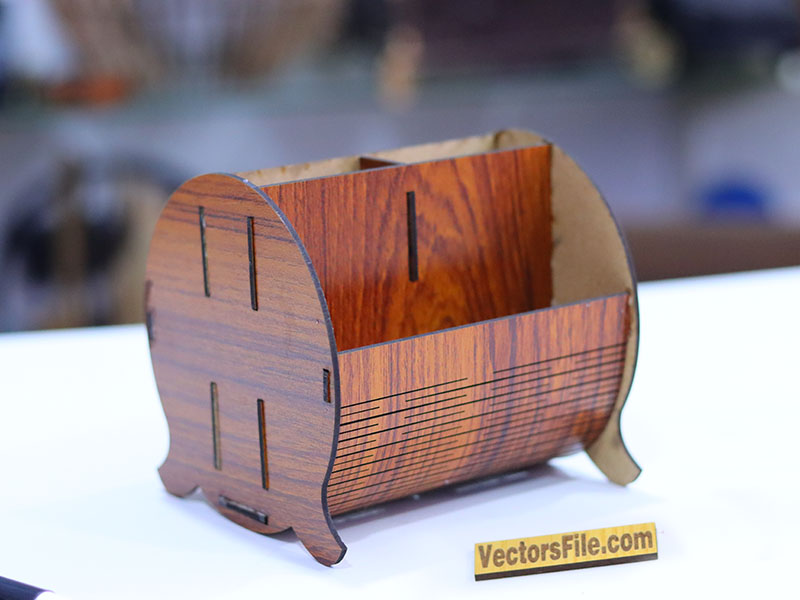 Laser Cut Pen Holder Office Desk Organizer Template