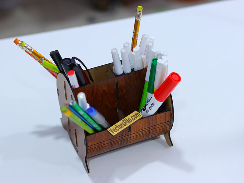 Laser Cut Pen Holder Office Desk Organizer Template