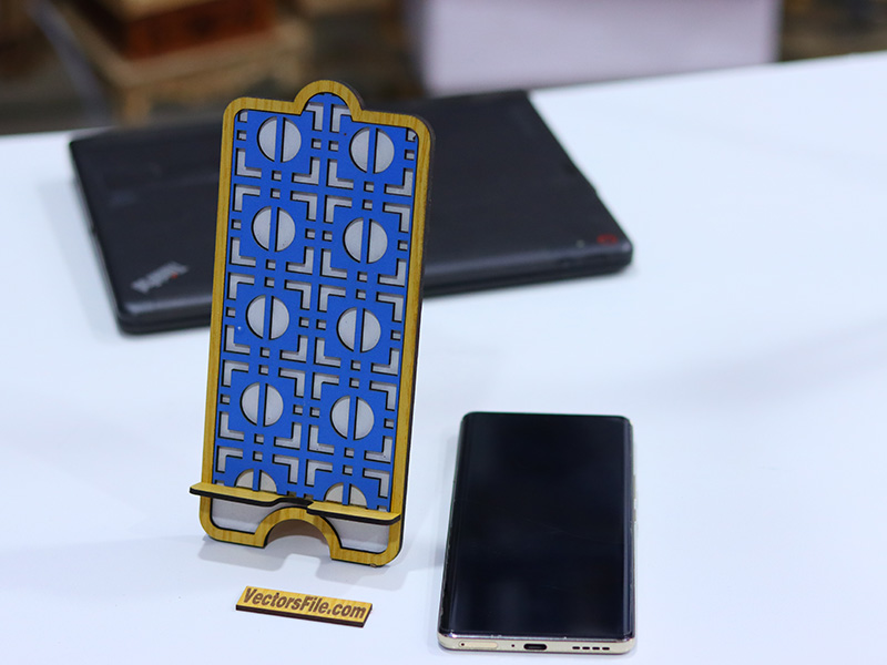 Laser Cut Wooden Mobile Holder Desk Phone Stand Template