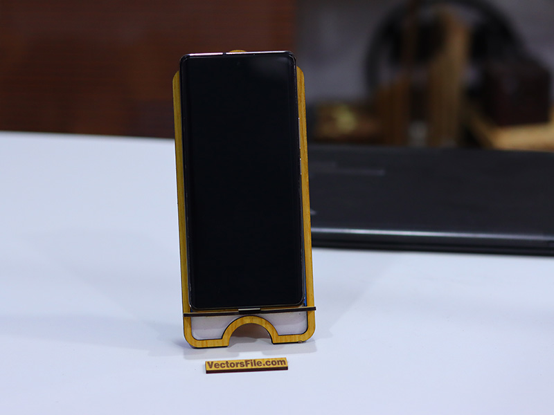 Laser Cut Wooden Mobile Holder Desk Phone Stand Template