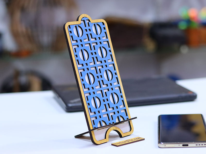 Laser Cut Wooden Mobile Holder Desk Phone Stand Template