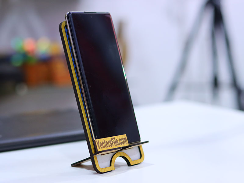 Laser Cut Wooden Mobile Holder Desk Phone Stand Template