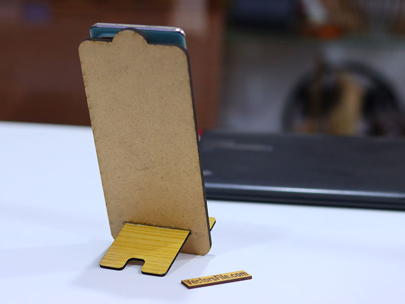 Laser Cut Wooden Mobile Holder Desk Phone Stand Template