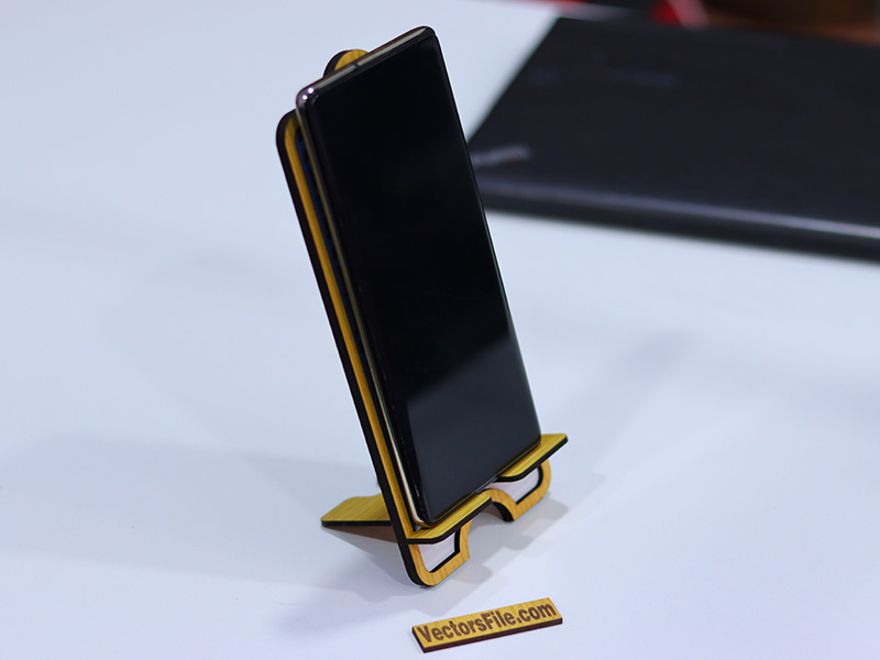 Laser Cut Wooden Mobile Holder Desk Phone Stand Template