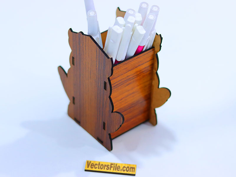 Laser Cut Owl 3D Pen and Pencil Holder Template