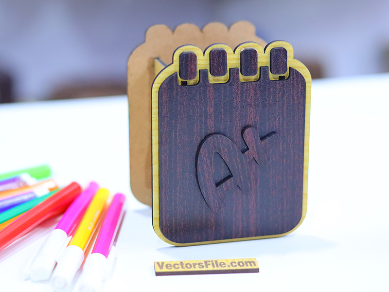 Laser Cut Wooden Pen Holder Desktop Pencil Holder for Kids