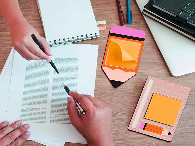 laser Cut Wooden Sticky Note Holder Template