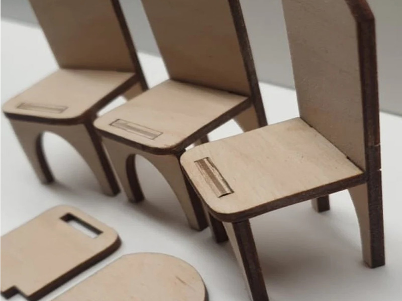Laser Cut Miniature Chair Design For Dollhouse Furniture
