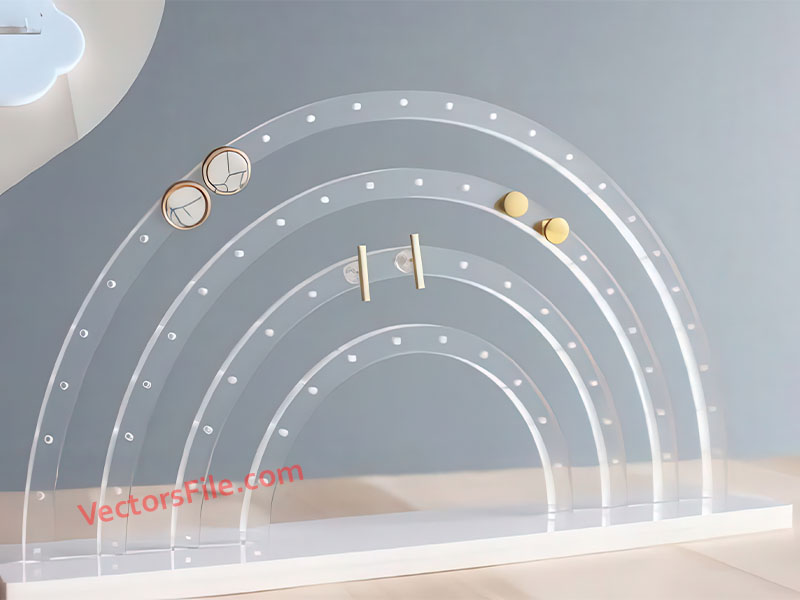 Laser Cut Earring Rainbow Jewelry Display Stand