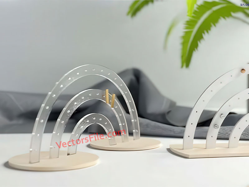 Laser Cut Earring Rainbow Jewelry Display Stand