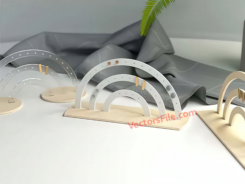 Laser Cut Earring Rainbow Jewelry Display Stand