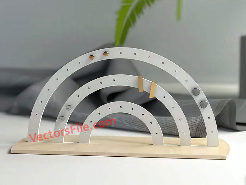 Laser Cut Earring Rainbow Jewelry Display Stand