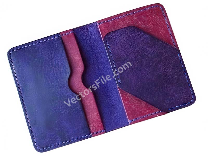 Laser Cut Leather Pattern Small Thin Bifold Wallet Card Holder Template