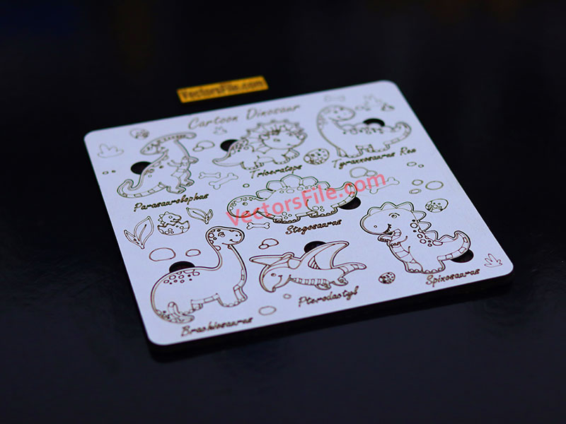 Laser Cut Dinosaur Educational Animal Puzzle Board for Kids