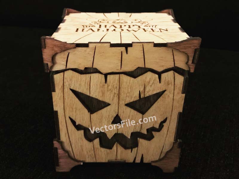 Halloween Chocolate Wooden Laser Cut Gift Box Design
