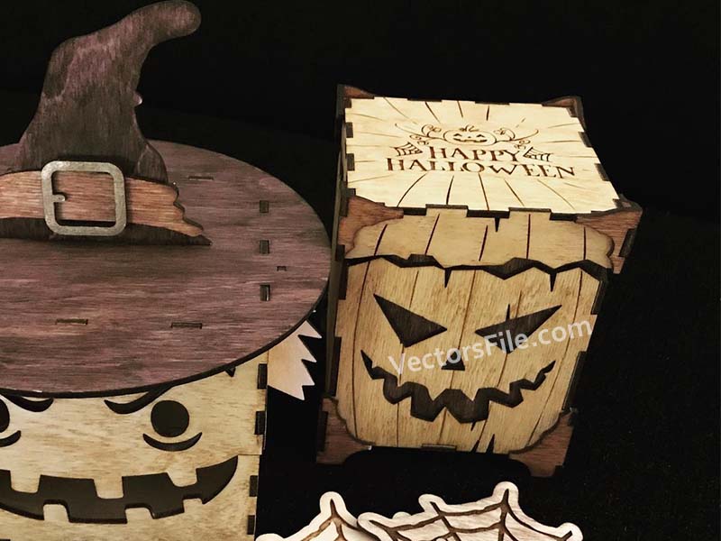 Halloween Chocolate Wooden Laser Cut Gift Box Design