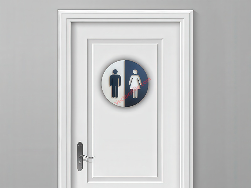 Laser Cut Men and Women Toilet Door Sign Board Template