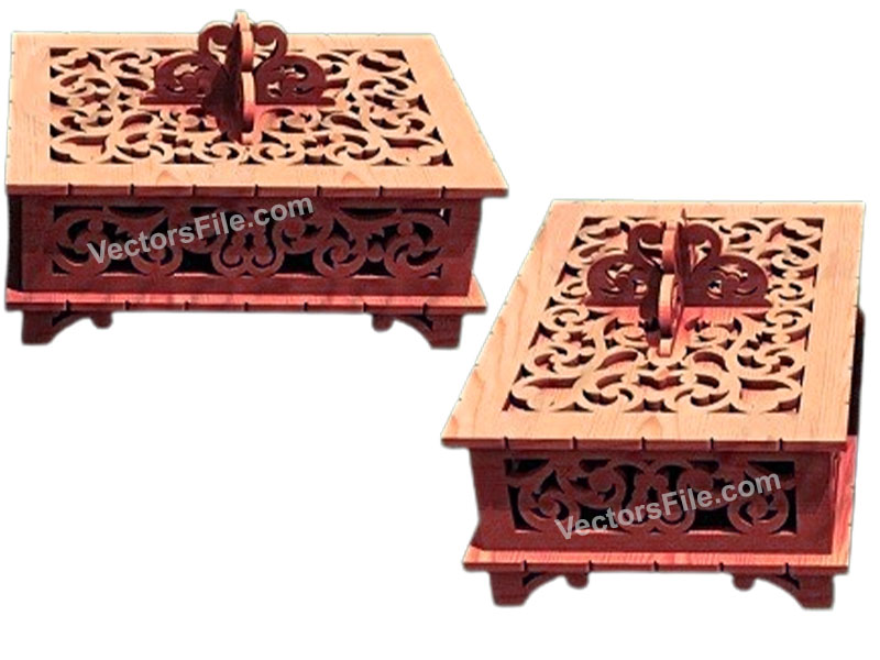 Wooden Jewelry Box Laser Cut 6mm Box Design