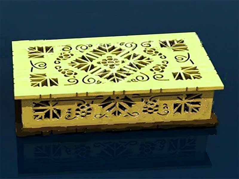 Laser Cut Jewelry Box Design Plywood 6mm Gift Box
