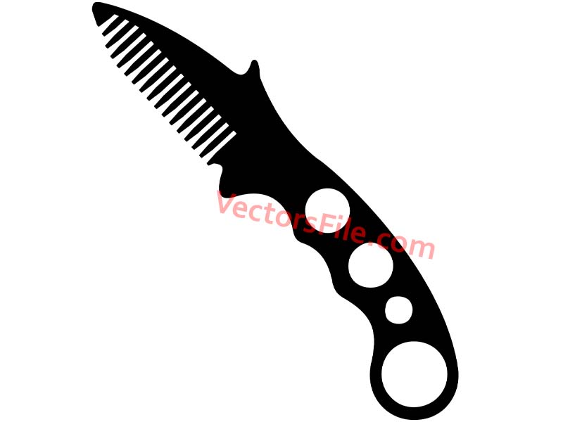 Laser Cut Wooden Knife Shape Comb Template