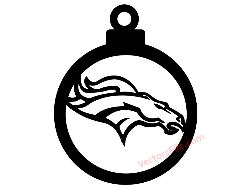 Laser Cut Denver Broncos Ornament Template