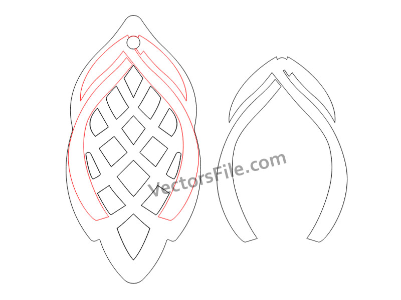 Laser Cut Wooden Earring Template Jewelry Design