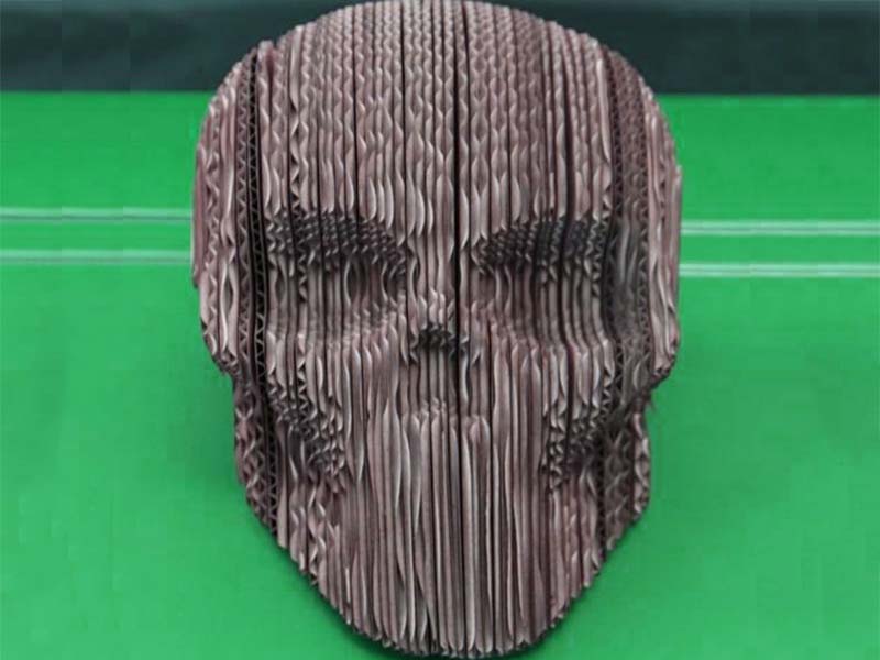 Laser Cut Cardboard 3D Skull Puzzle Model Kit