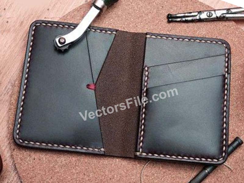 Laser Cut Leather Card Holder Wallet Case Template