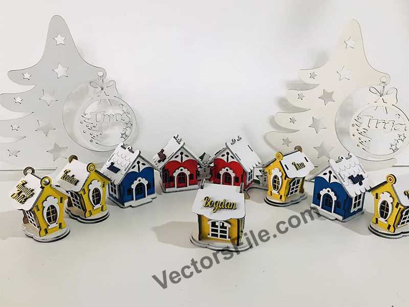 Laser Cut Tealight House Design Miniature House Template for Decor Idea